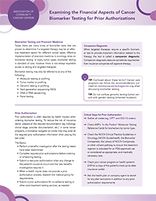Prior Authorization Financial Aspects of Biomarker Testing